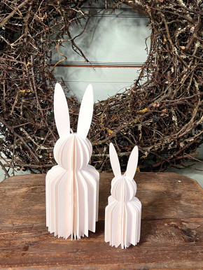 Papierfalthase Osterhase Anhänger Flora weiß M H22