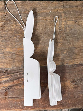 Papierfalthase Osterhase Anhänger Flora weiß S H14.5