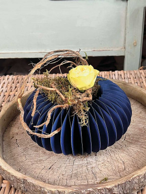 Papiersockel Papierkranz Faltkranz Dacia blau D39 H16.5