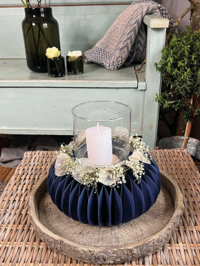 Papiersockel Papierkranz Faltkranz Dacia blau D39 H16.5