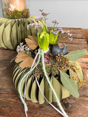 Papiersockel Papierkranz Faltkranz Dacia dunkelgrün D22 H10