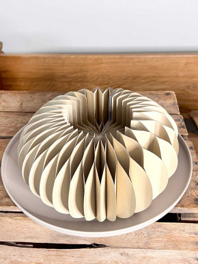 Papiersockel Papierkranz Faltkranz Dacia greige D39 H16.5