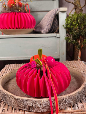 Papiersockel Papierkranz Faltkranz Dacia pink D39 H16.5