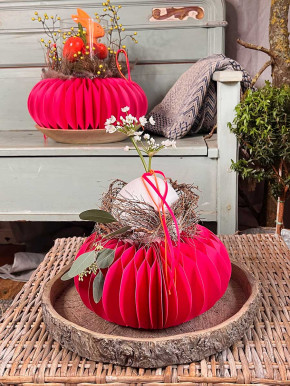 Papiersockel Papierkranz Faltkranz Dacia pink D22 H10