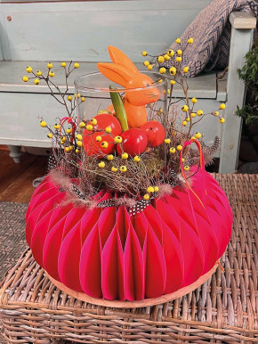 12er Pack Gänse-Eier orange rot pink lackiert H8