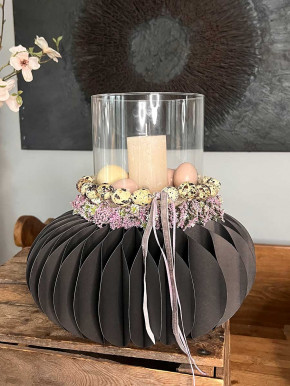 Papiersockel Papierkranz Faltkranz Dacia schwarz D28 H13