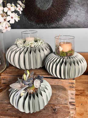 Papiersockel Papierkranz Faltkranz Dacia taubengrau D39 H16.5