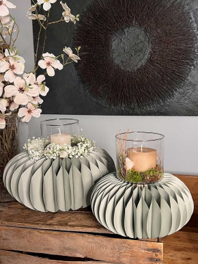 Papiersockel Papierkranz Faltkranz Dacia taubengrau D22 H10