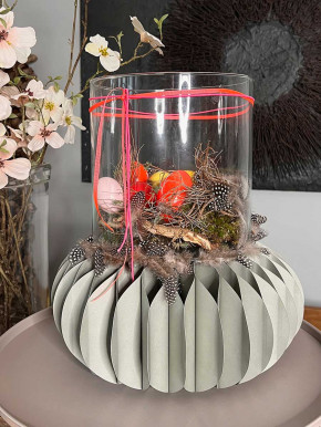 Glasvase Glaseinsatz Lirea klar H30 D24 für Papiersockel Dacia