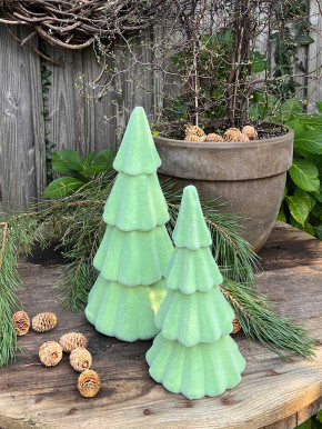 Deko Tannenbaum Samt beflockt eukalyptus grün H35