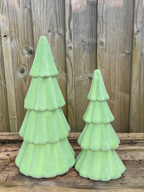 Deko Tannenbaum Samt beflockt eukalyptus grün H35