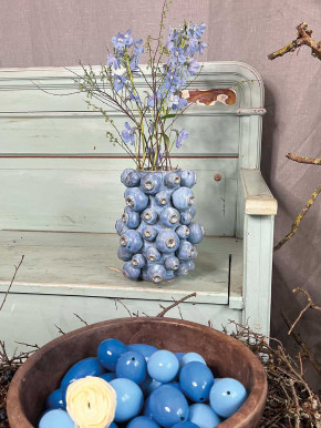 Keramikvase Mohna blau H26