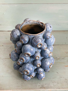 Keramikvase Mohna blau H26