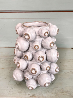 Keramikvase Mohna creme weiß H26