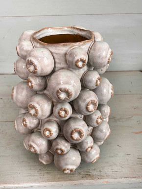 Keramikvase Mohna taupe H26