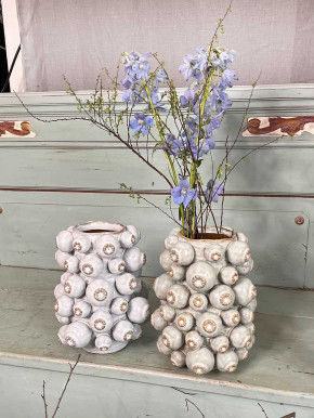 Keramikvase Mohna taupe H26