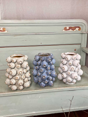 Keramikvase Mohna blau H26