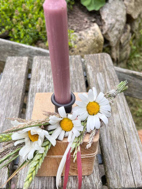 Holzklotz Kerzenhalter Stabkerze von WMG