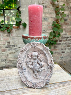 Wandvotiv Engel Wandteller Engelbild Polyresin H20