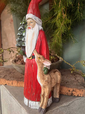 Weihnachtsmann mit Tannenbaum und Reh H39