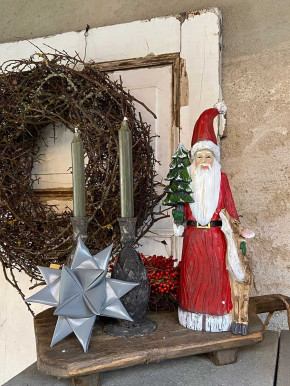 Weihnachtsmann mit Tannenbaum und Reh H39