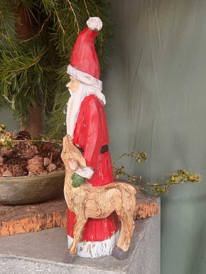 Weihnachtsmann mit Tannenbaum und Reh H39