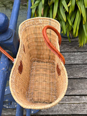 Korbtasche Shopper konisch kurze Tragehenkel Leder H30