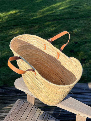 Palmblatttasche XL konisch natur kurze Trageriemen