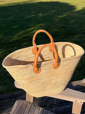 Palmblatttasche XL konisch natur kurze und lange Trageriemen