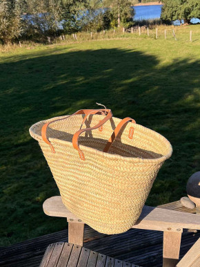 Palmblatttasche XL konisch natur lange Schulterriemen