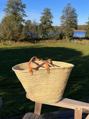 Palmblatttasche XL konisch natur lange Schulterriemen