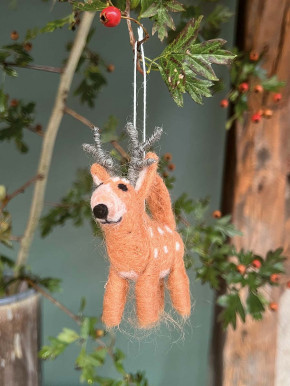 Filzanhänger Rentier Hirsch braun