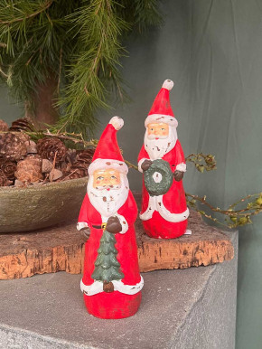 Keramik Weihnachtsmann mit Tanne H20