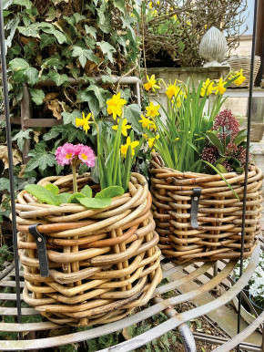 a2 Living Rattan-Korb mini Pflanzkorb Blumentopf rund H23