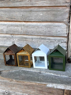 a2 Living hängende Laterne antik Metallhäuschen klein