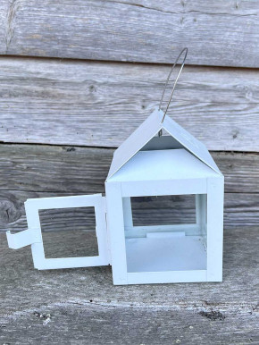 a2 Living hängende Laterne weiß Metallhäuschen klein