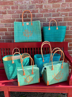 frosch und rabe Shopper mintgrün Motiv coral S
