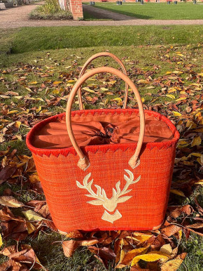 frosch und rabe Shopper mit Innenfutter Hirsch XL orange