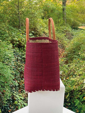 frosch und rabe Shopper Brombeere M kurze Lederhenkel