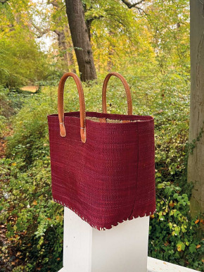 frosch und rabe Shopper Brombeere M kurze Lederhenkel