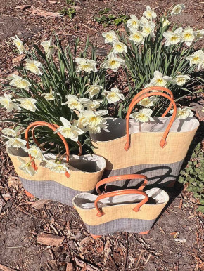 frosch und rabe Shopper beige hellgrau mit Futter Lederpatches M