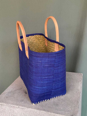 frosch und rabe Shopper blau M kurze Lederhenkel