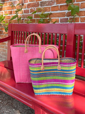 frosch und rabe Shopper rosa kurze Lederhenkel L