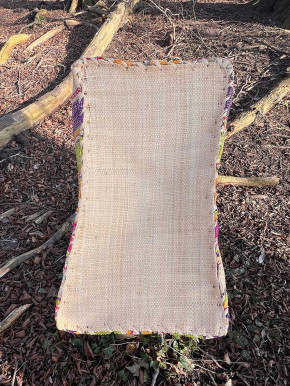 frosch und rabe Shopper lila pink beige grün gestreift L kurze Lederhenkel
