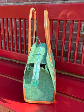 frosch und rabe Shopper mintgrün Motiv coral S
