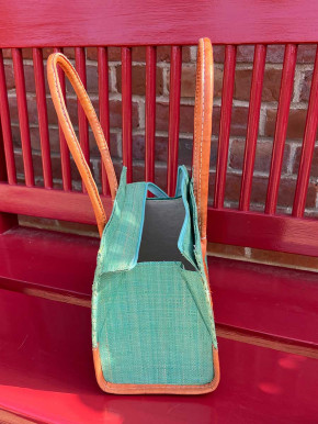 frosch und rabe Shopper mintgrün Motiv coral M
