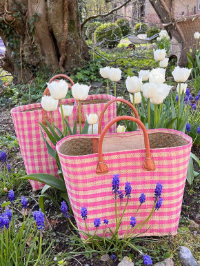 frosch und rabe Shopper rosa kariert L
