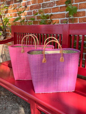frosch und rabe Shopper rosa kurze Lederhenkel L