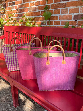 frosch und rabe Shopper rosa kurze Lederhenkel L