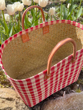 frosch und rabe Shopper rot kariert M